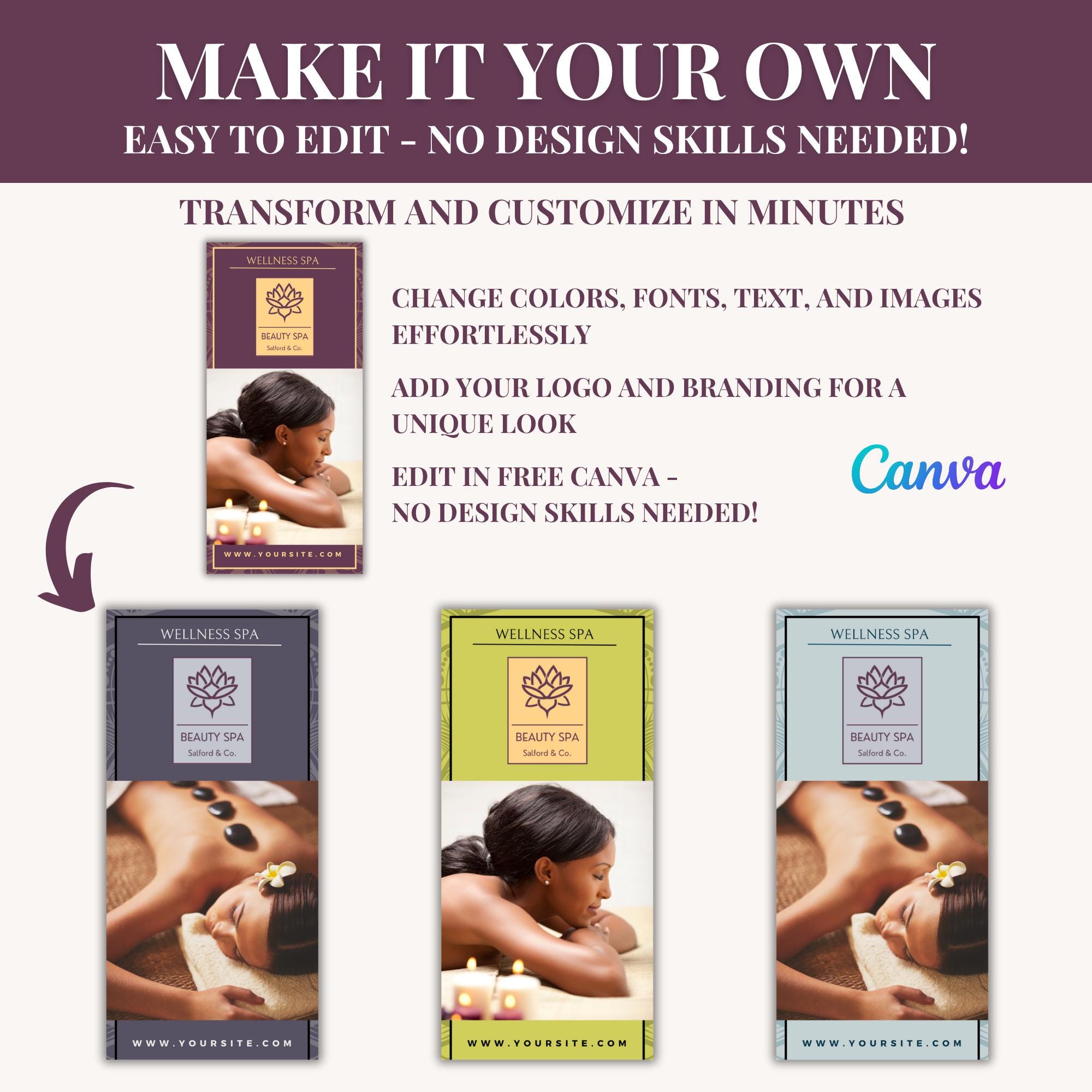 Therpay Rack Card Example Massage Service Rack Card Template Massage Therapy Rack Card Wellness ...