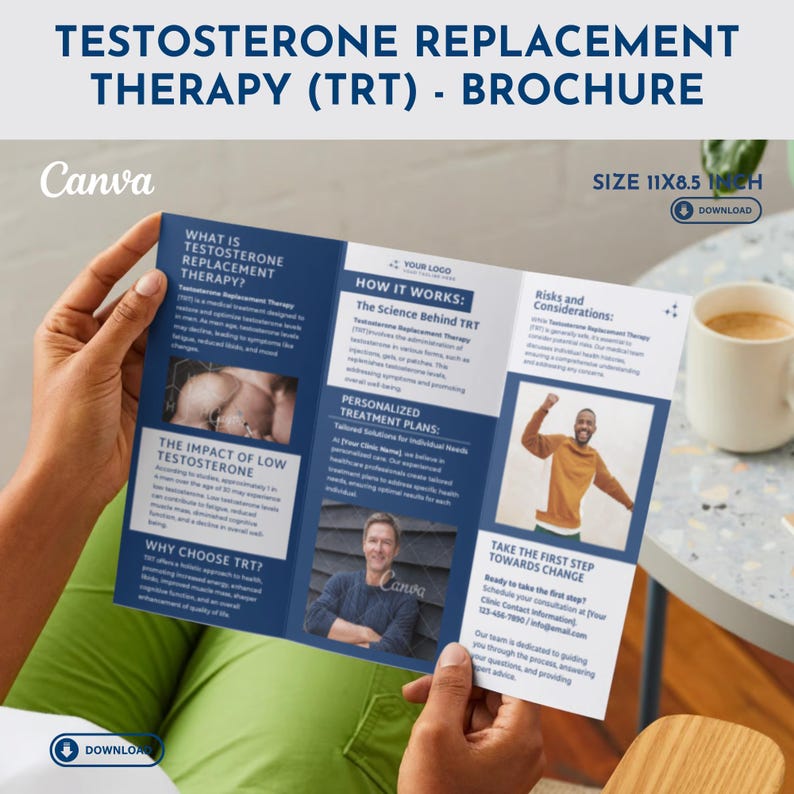 Testosterone Brochure Men Health Pamphlet Testosterone Template Male ...