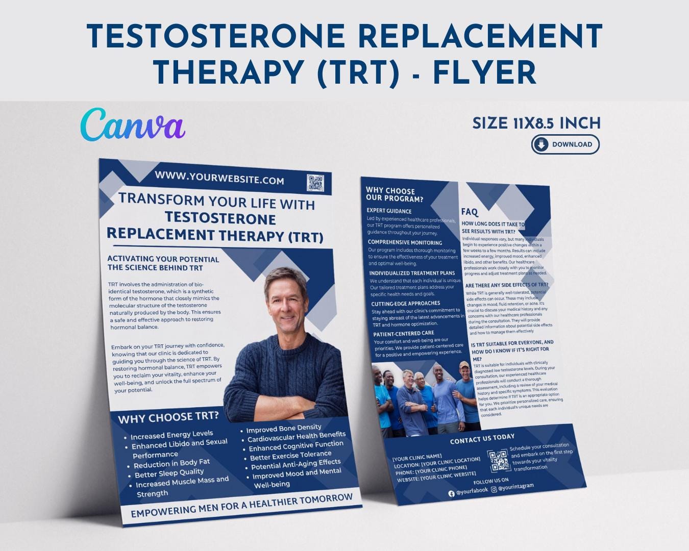 Testosterone Flyer Hormone Replacement Therapy Cypionate Info Sheet TRT ...