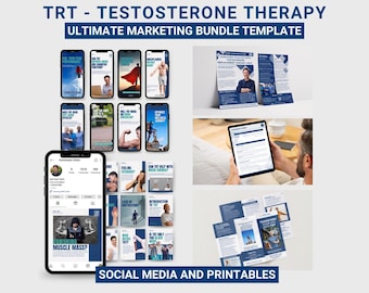 Testosterone Therapy Marketing Bundle: TRT Social Media Templates (Digital Download)