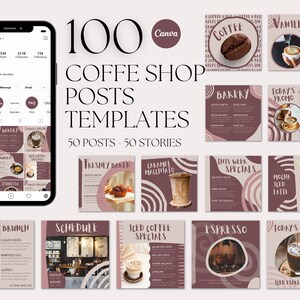 Modelo de Canva para Barista, Mídias Sociais de Café, Restaurantes e Modelos de Menu