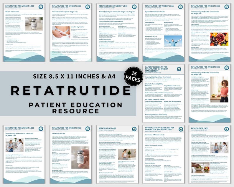 Retatrutide Patient Education Sheet Weight Loss Program Handout GLP 1 Treatment Guide for Clinics image 2