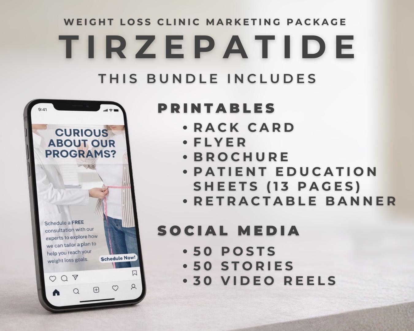 Tirzepatide Marketing Bundle Weight Loss Template GLP 1 Flyer Med Spa ...