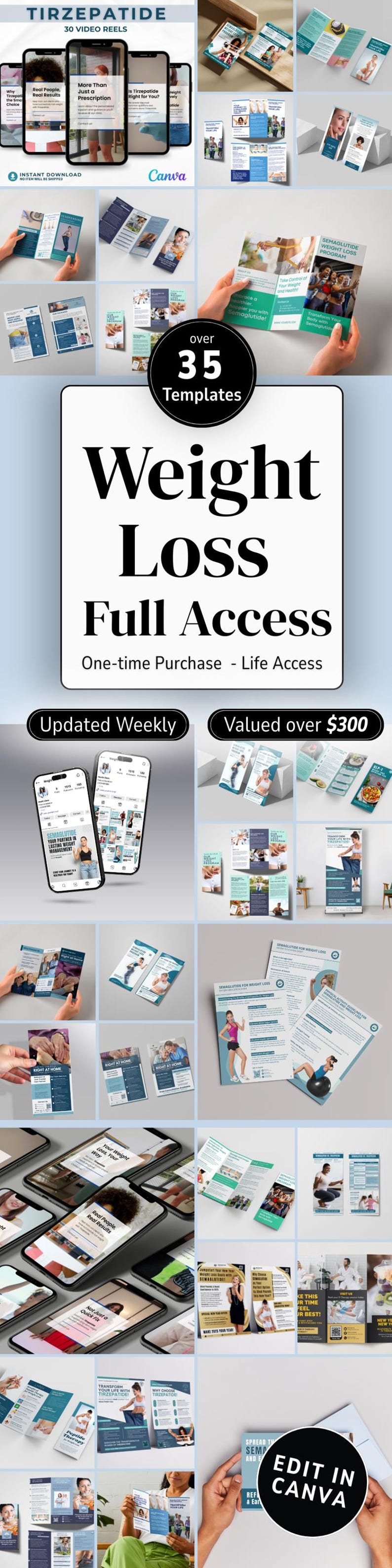 Weight Loss Template GLP 1 Marketing Bundle Retatrutide Flyer ...
