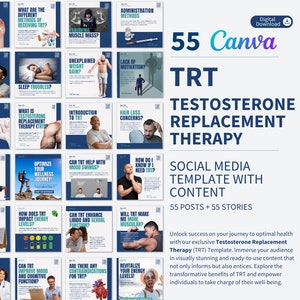 Testosterone Replacement Therapy (TRT) Canva Editable Template