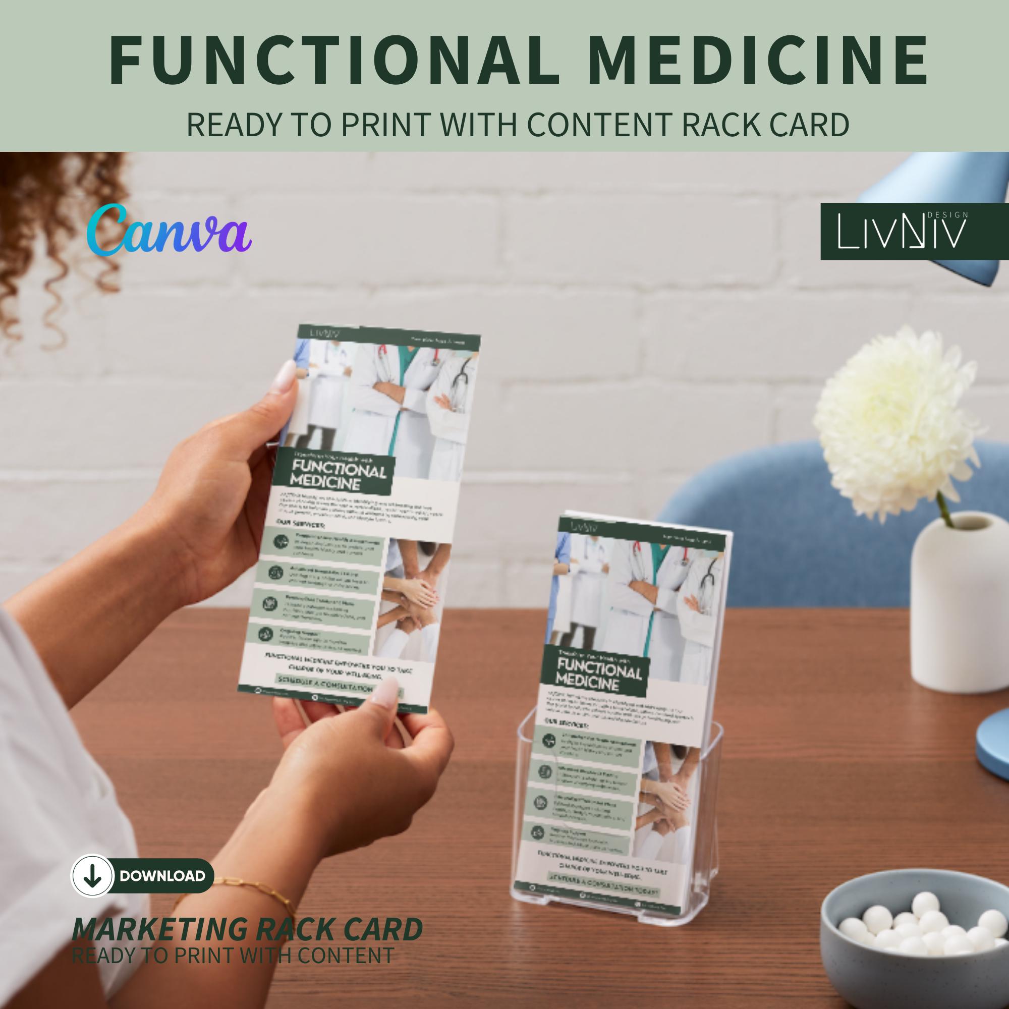 Patient Rack Card Functional Medicine Rack Card Wellness Marketing Template Holistic ...