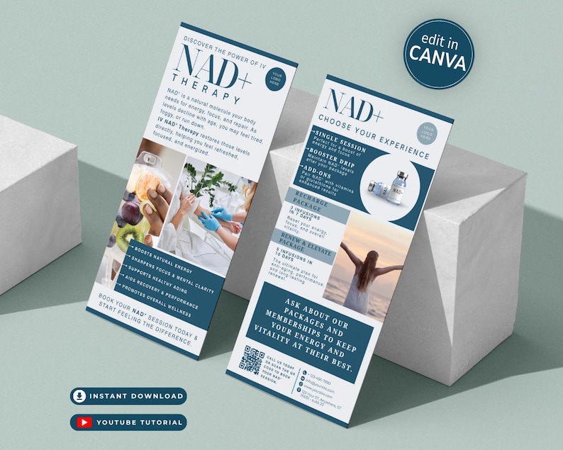NAD IV Therapy Rack Card Template Medspa Canva Design (digital) - Etsy
