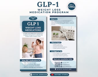 GLP-1 Weight Loss Clinic Rack Card Template (Digital Download)