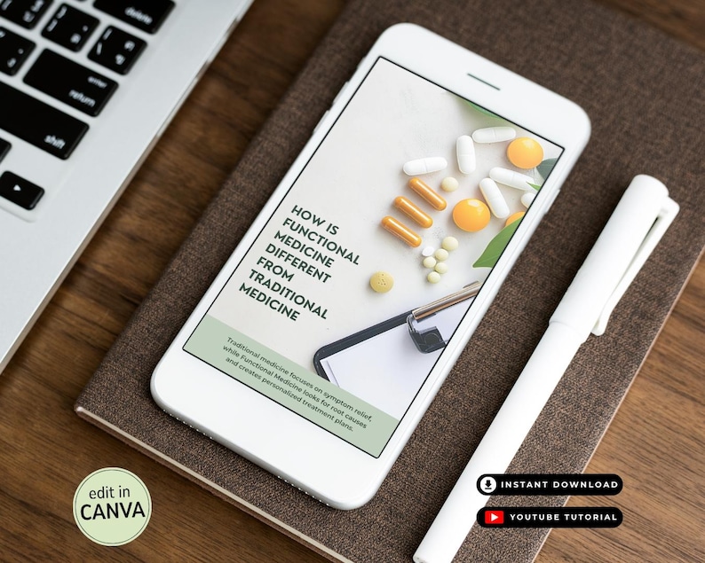 Functional Medicine Canva templates for Instagram marketing. Professional, customizable posts and stories focused on integrative wellness, lifestyle medicine, patient education, and chronic illness prevention. Great for clinics and practitioners offering Functional Medicine or holistic care services.
