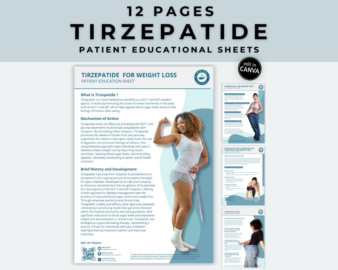 tirzepatide patient education Tirzepatide Weight Loss Patient Educational Sheet GLP-1 Injection  Instructions Handout Medspa Printable for Weight Loss Journey Info