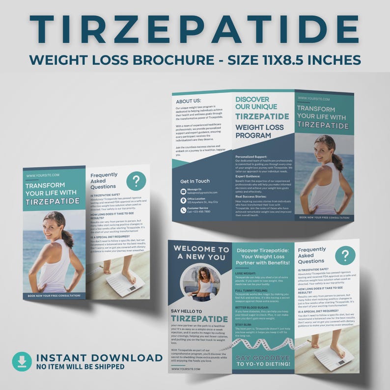 Tirzepatide Marketing Bundle Weight Loss Template GLP 1 Flyer Med Spa ...