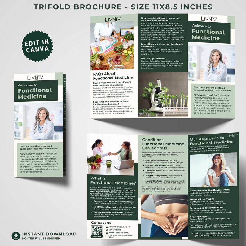 Patient Rack Card Functional Medicine Printable Bundle Alternative Medical Rack Card ...