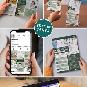 Functional Medicine Brand Integrative Medicine Marketing Bundle Template Medical Social Media Kit Doctor Flyer Medicine Brochure Rack Card image 10