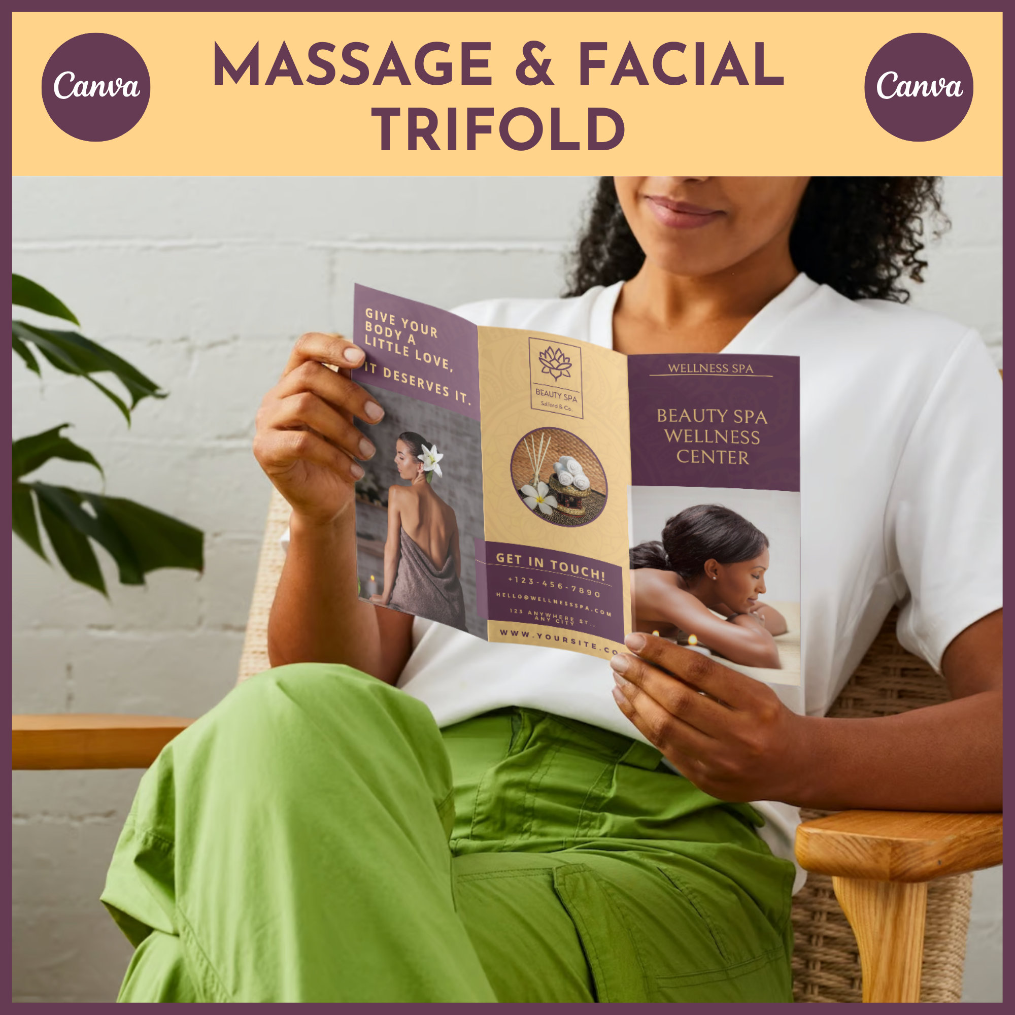 Editable Massage and Facial Services Brochure Template Spa - Etsy