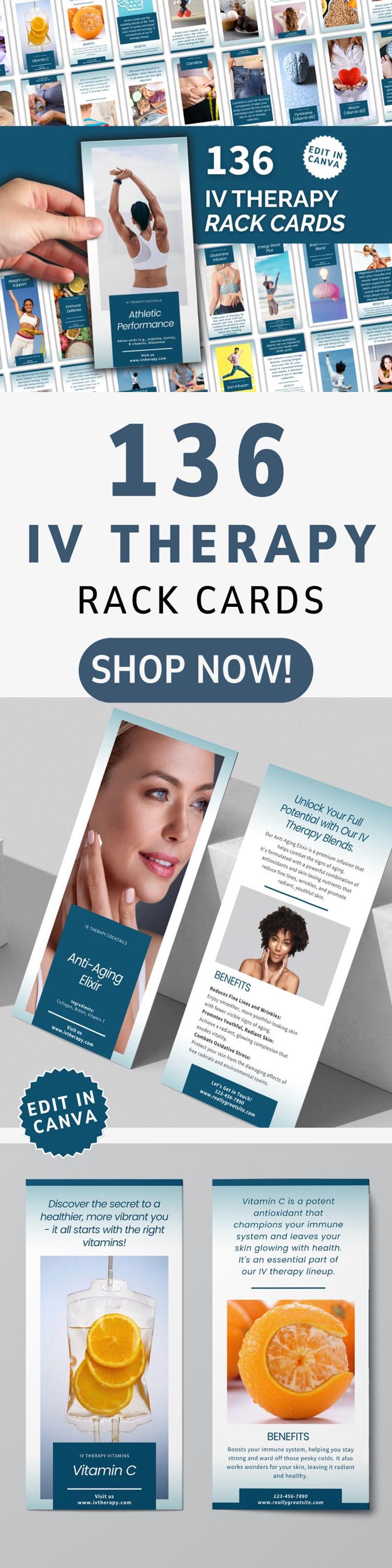 Therpay Rack Card Example IV Therapy Rack Card Template, Medspa Marketing (canva Editable) - Etsy