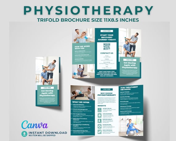 Physiotherapy Trifold Brochure Template | Orthopedic Clinic Handout (Digital Download)