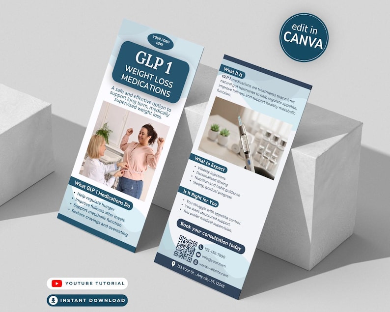 Patient Rack Card GLP-1 Weight Loss Clinic Rack Card Template (digital Download) - Etsy
