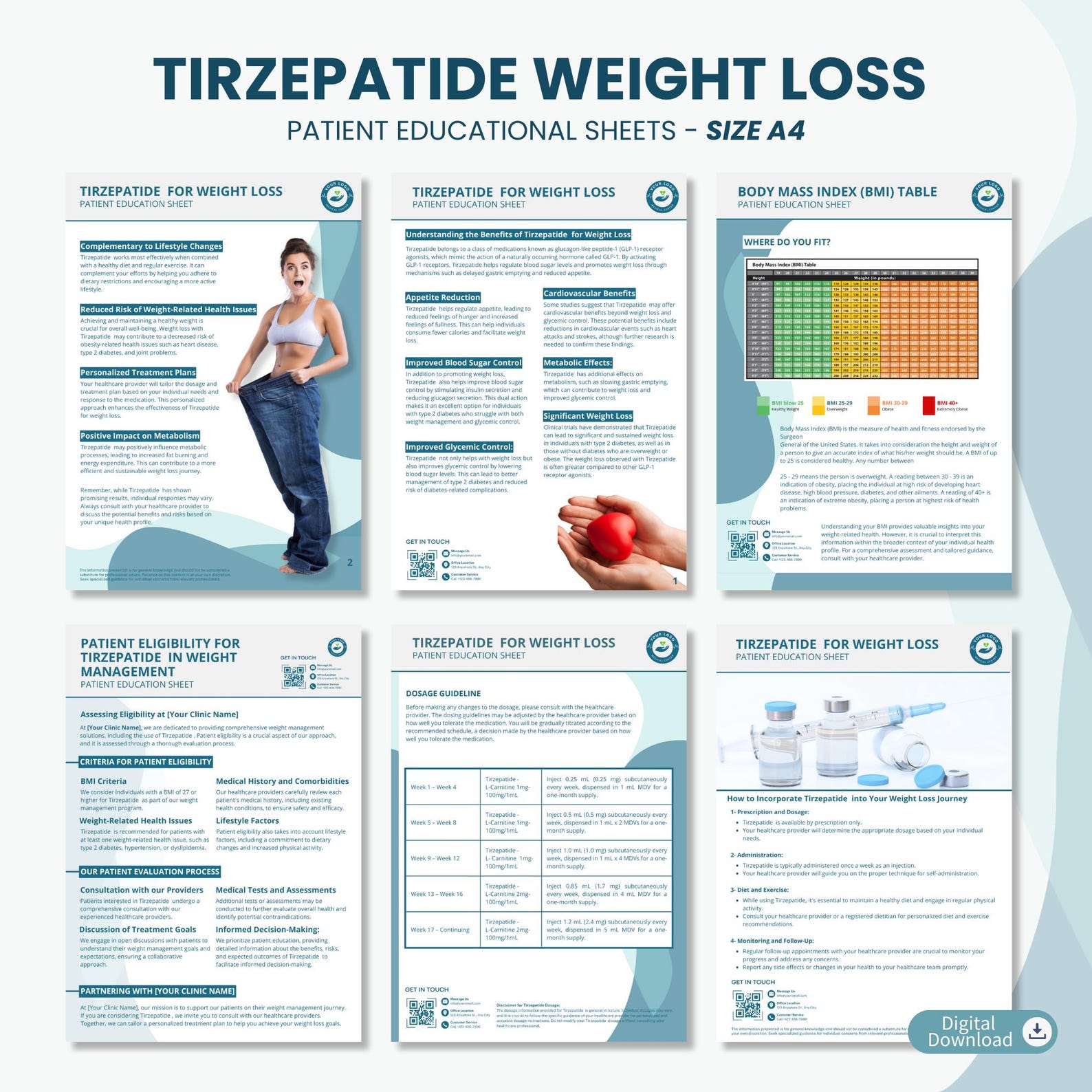 Tirzepatide Weight Loss Patient Educational Sheet GLP-1 Injection ...