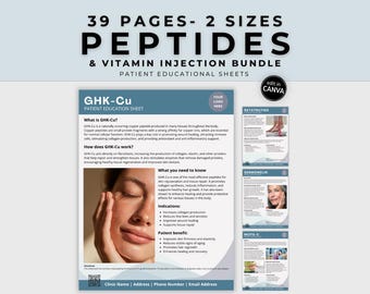 Peptide Therapy Handout Vitamin Injection Patient Educational Sheet MedSpa Marketing bundle Regenerative Therapy Flyer for Wellness clinics