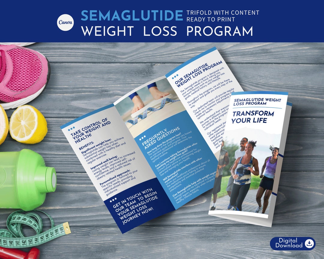 Semaglutide Weight Loss Program Trifold Printable Trifold Canva