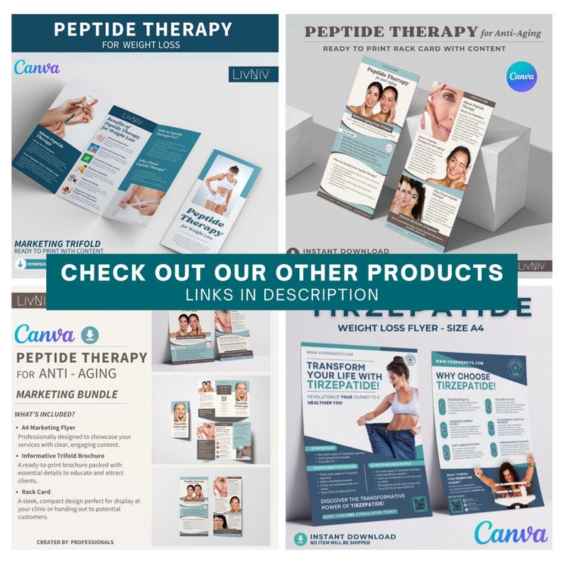 Therpay Rack Card Example Sermorelin Therapy Rack Card Peptide Marketing Template Weight Loss ...