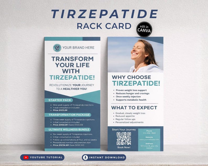Tirzepatide Marketing Bundle Weight Loss Template GLP 1 Flyer Med Spa ...