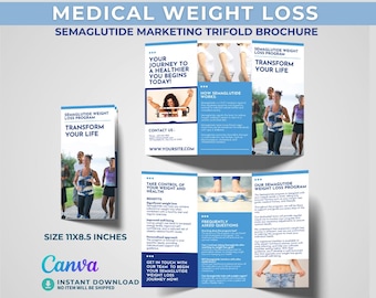 Weight Loss Flyer GLP 1 Info Sheet Medical Weight Loss Program Handout Fat Loss Brochure Weight Loss Brochure MedSpa Business Flyer