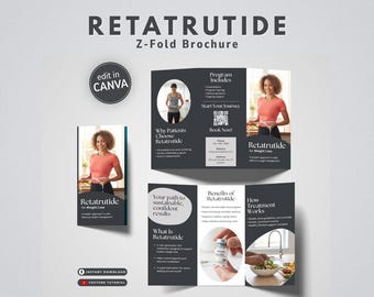 GLP 1 Treatment Brochure Weight Loss Tips Canva Printable Nutritional ...