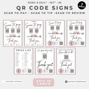 Scan To Pay Template | QR Code Sign for Small Business (Digital Download) image 3