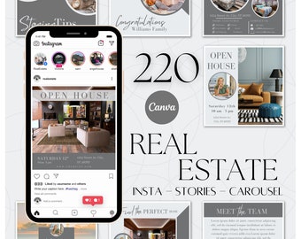 220 Social Media Engagement Instagram Post/ Instagram Stories Templates /Real estate Instagram/ Realtor Instagram /Canva/ Instagram Carousel
