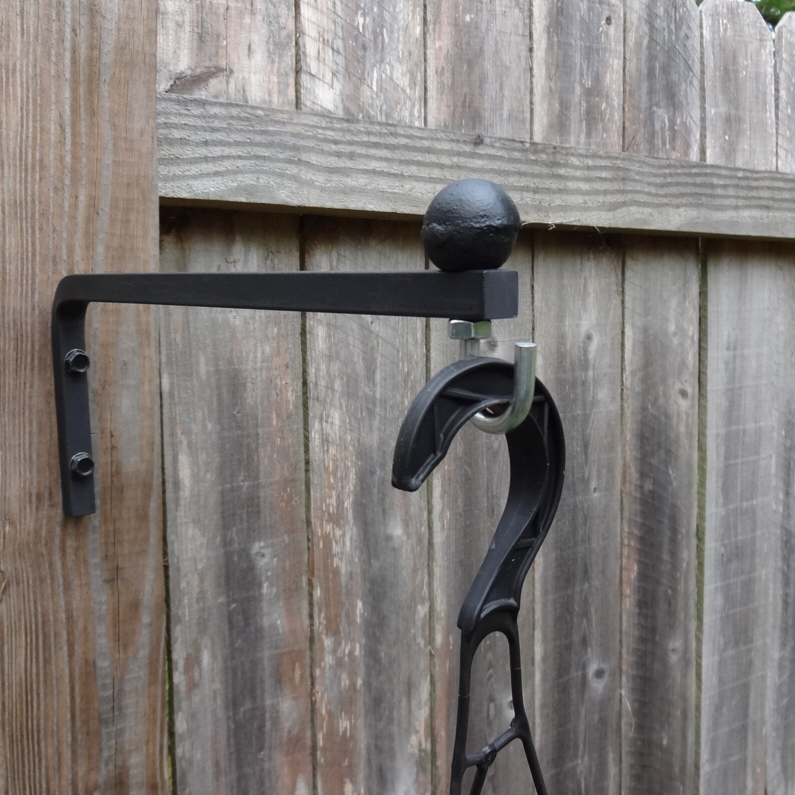 Hanging Planter Bracket Solid Square Wrought Iron W/ball & Etsy