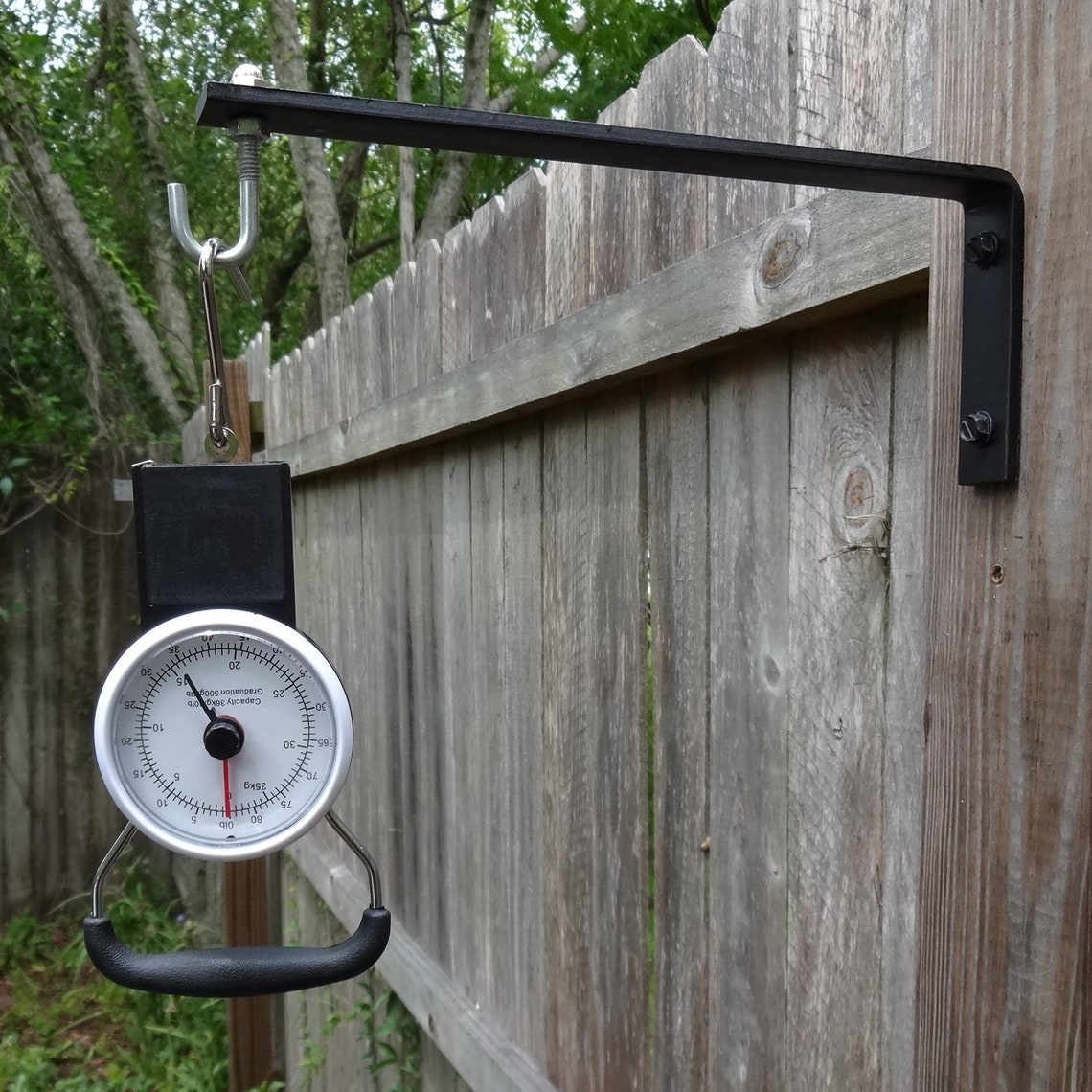 Hanging Planter Bracket, Solid Flat Wrought Iron, W/ball & Hook, Indoor