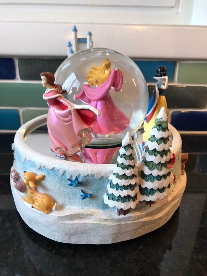 Rare and Retired Vintage Disney Princess Rotating Snow Globe Etsy