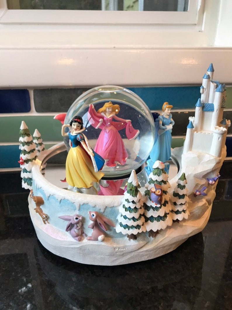 Rare and Retired Vintage Disney Princess Rotating Snow Globe Etsy