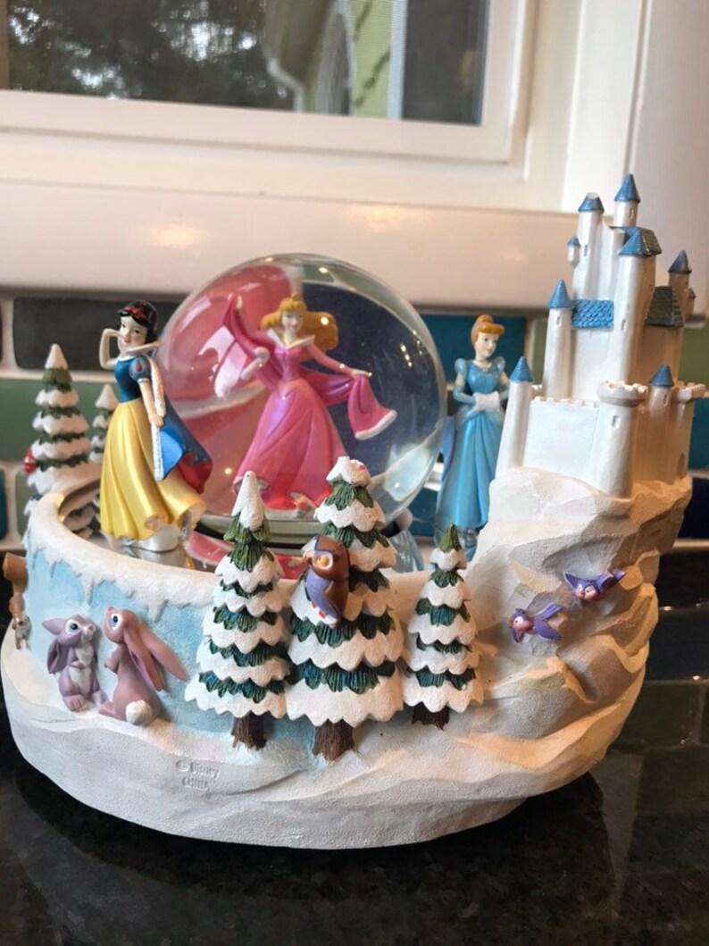 Rare and Retired Vintage Disney Princess Rotating Snow Globe Etsy