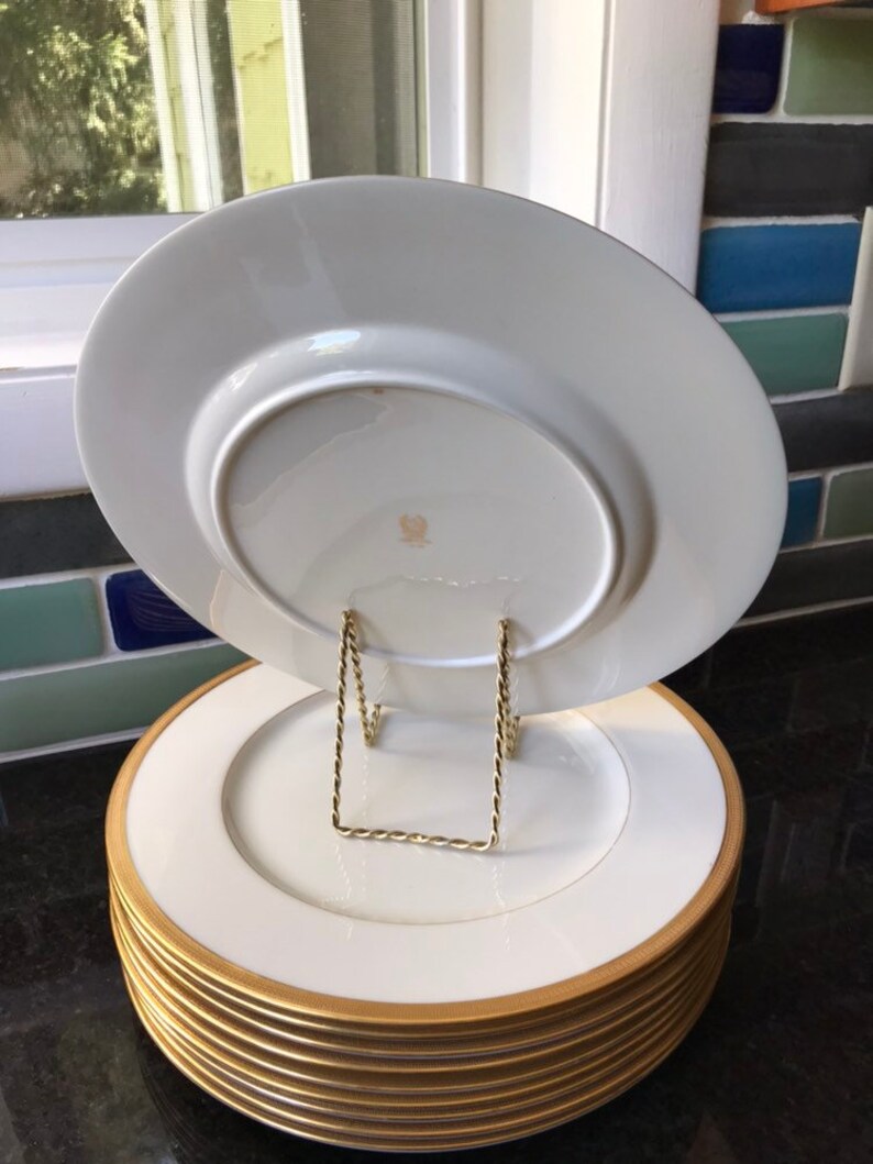 Set of 10 Vintage Gold Rimmed Lenox Dinner Plates Etsy