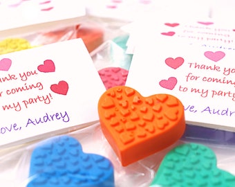 Heart Party Crayon Bags: Girl Party Favors