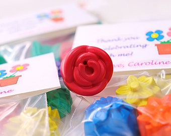 Flower Crayon Party Favors Bags: Girl Party Favors