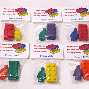 Building Brick Crayon Party Bags: Crayon Party Favors image 5