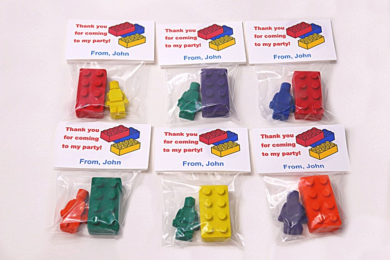 Building Brick Crayon Party Bags: Crayon Party Favors image 5