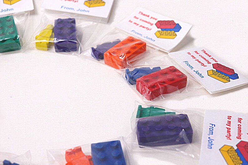 Building Brick Crayon Party Bags: Crayon Party Favors image 3