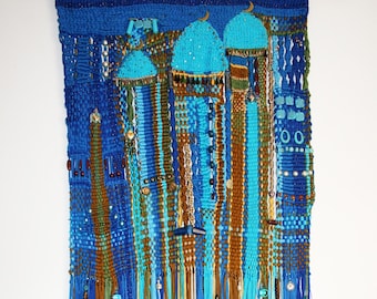 ISTANBUL - TAPESTRY made with mixed techniques, macrame and free loom weaving.