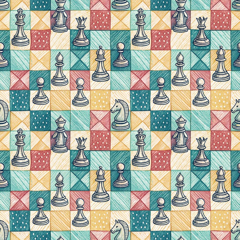 Chess Wrapping Paper, Colorful Checkered Gift Wrap, Retro Game Pattern ...