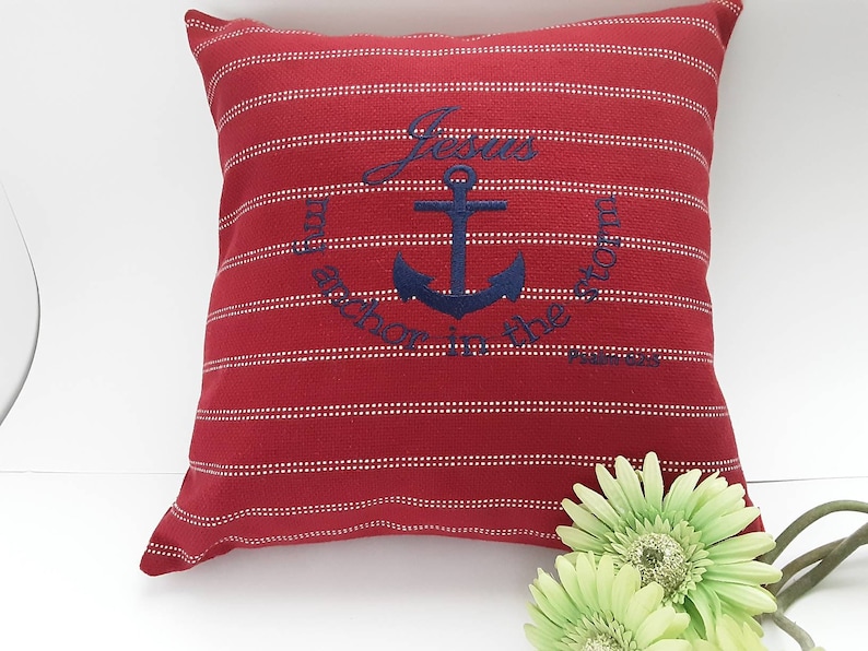 decorative throw Pillow Cover Breast Cancer awareness red throw Pillow Cover Inspirational Pillow Cover Embroidered Pillow Spiritual