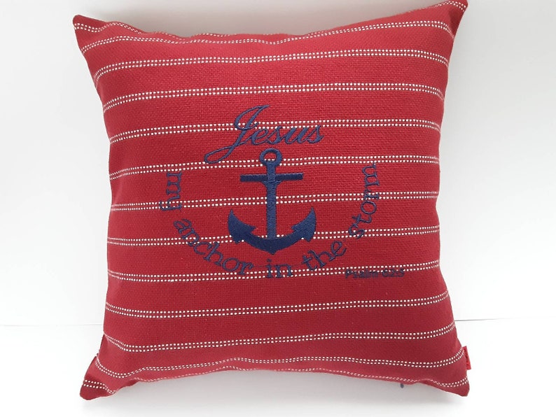 decorative throw Pillow Cover Breast Cancer awareness red throw Pillow Cover Inspirational Pillow Cover Embroidered Pillow Spiritual