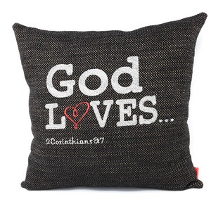 Inspirational Pillow Cover,Decorative throw pillow Cover, Embroidered throw pillow Cover, Black throw pillow Cover,accent pillow Cover