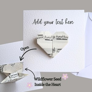 Personalisierte Origami-Herzkarte / Samen im Herzen / Pflanzbare Saatpapierkarte / Geburtstag, Danke, Gute Besserung, Herzlichen Glückwunsch
