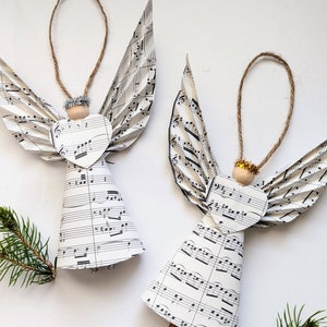 Sheet Music Angel, Paper Angel, Eco friendly gift, Angel Ornament, Musical Decoration, Letterbox gift, Music lover, gift for teacher