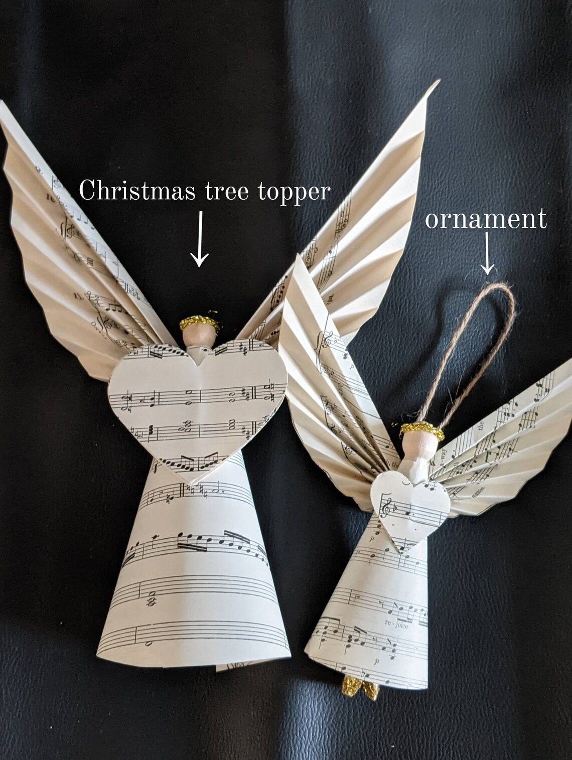 Sheet Music Angel Christmas tree Ornament Paper Hanging | Etsy