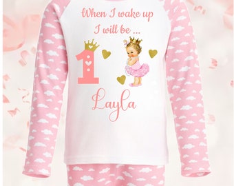 Pyjama d'anniversaire personnalisé princesse